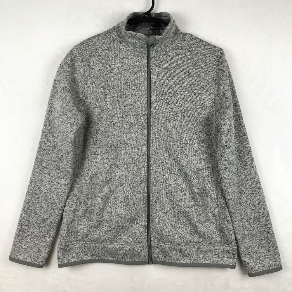 Eddie Bauer Radiator Fleece Jacket Womens Size Small Gray Full Zip Sweater